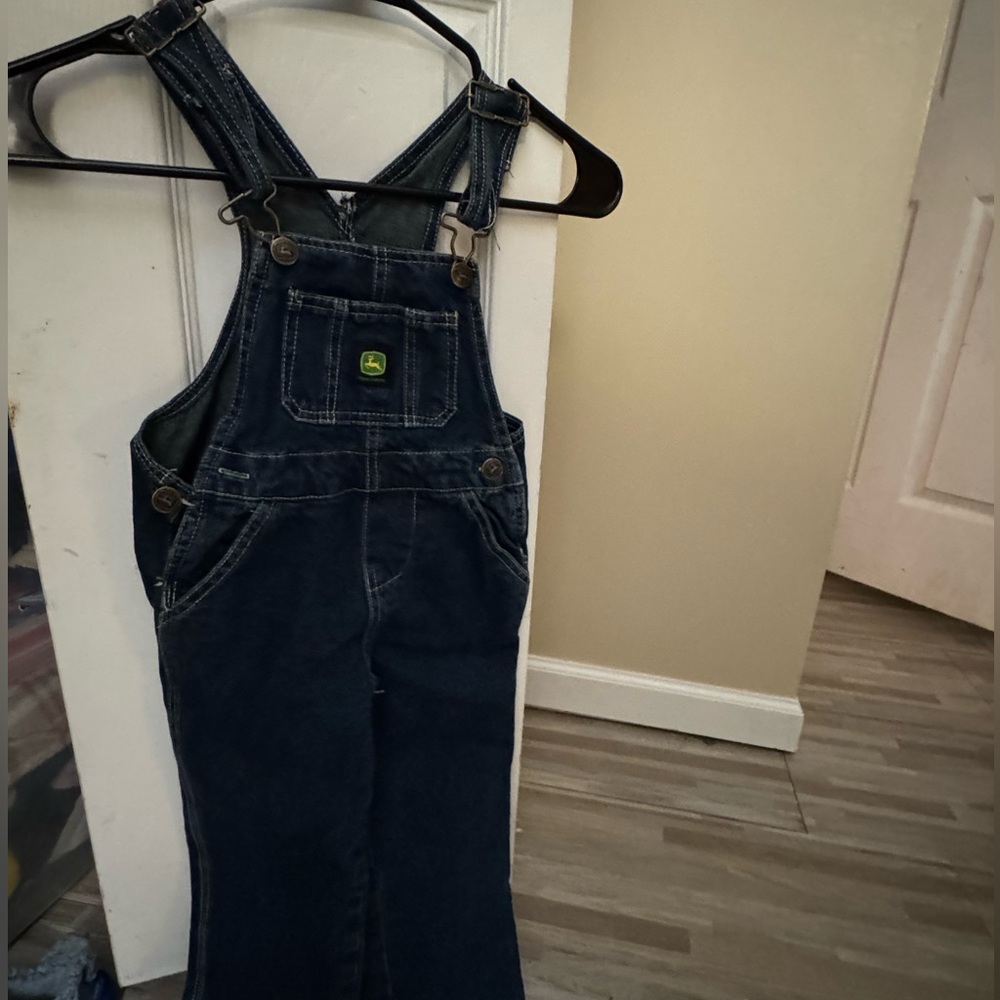 John Deere Kids Denim Overalls - Dark Blue